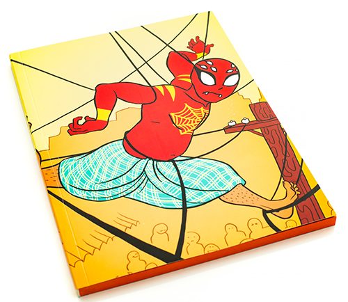 Sidey Spidey notebook, angled front view